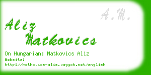 aliz matkovics business card